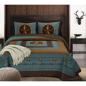 King western 3 piece quilt set